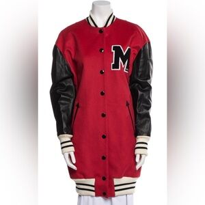 Moschino x Jeremy Scott Letterman-Style Coat IT/40 US/6 Medium Red and Black